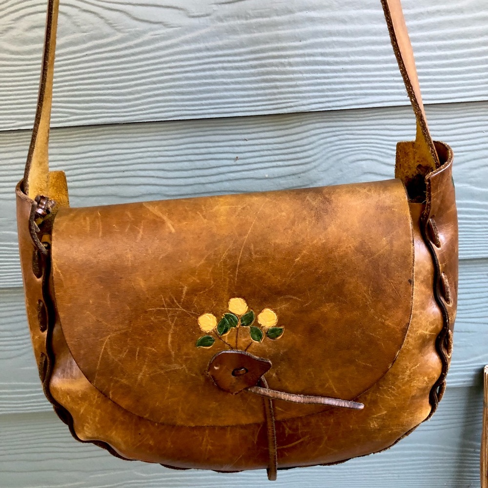 Vintage 70s Leather Shoulder Bag